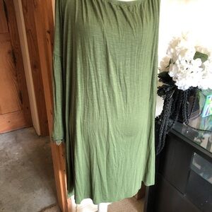 Elegant Olive Green Long Sleeve Dress